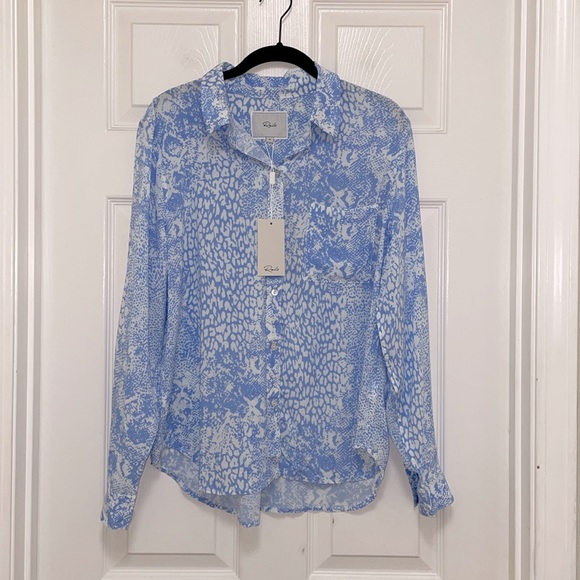 NWT RAILS Josephine Shirt in Aqua Mixed Animals - Picture 5 of 9